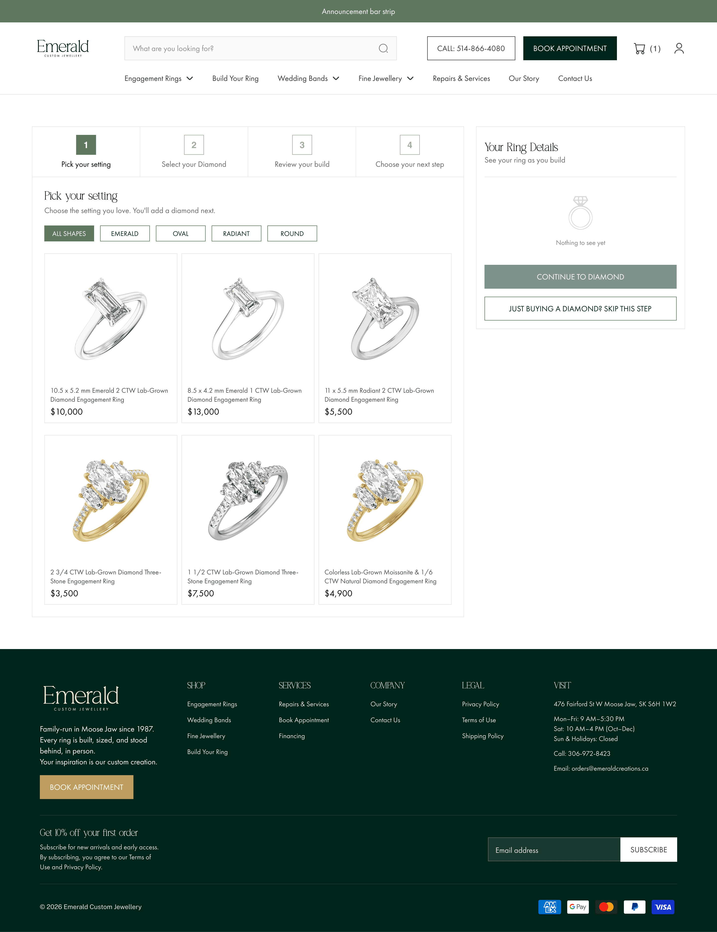Emerald Build Your Ring